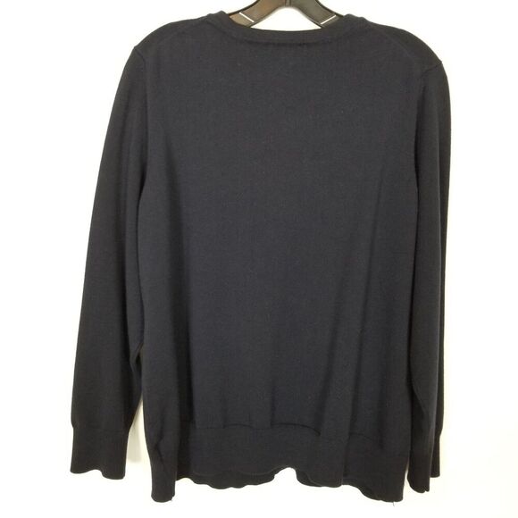 Charter Club Women Plus Embroidered Cardigan Sweater Sz 3X Navy Button Up - Picture 4 of 5